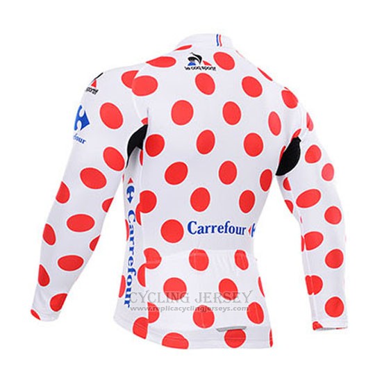 2015 Cycling Jersey Tour de France White and Red Long Sleeve and Bib Tight